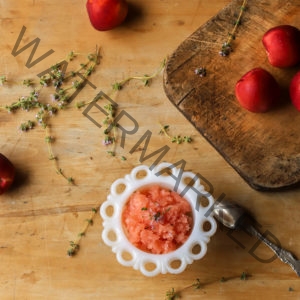 Nectarine, Honey, and Lemon Granita with Thyme