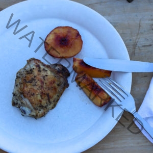 Grilled Chicken Thighs with Rosemary, Nectarines, and Honey