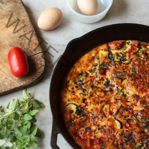 Vegetable Frittata with Ricotta, Basil, and Oregano