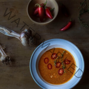 Herbed Tomato, Garlic, and Chili Soup