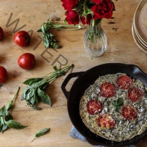 Frittata with Pesto and Early Girl Tomatoes