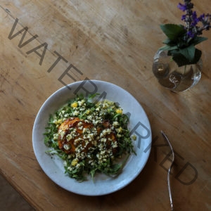 Grilled Saffron Chicken with Egg, Parsley, and Wild Arugula