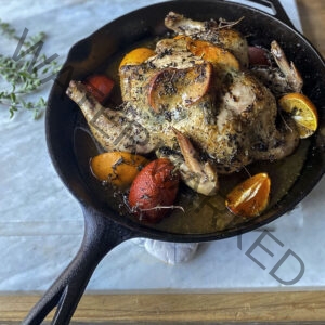 Citrus and Marjoram Roast Chicken with a Page Mandarin and Sage Honey Glaze